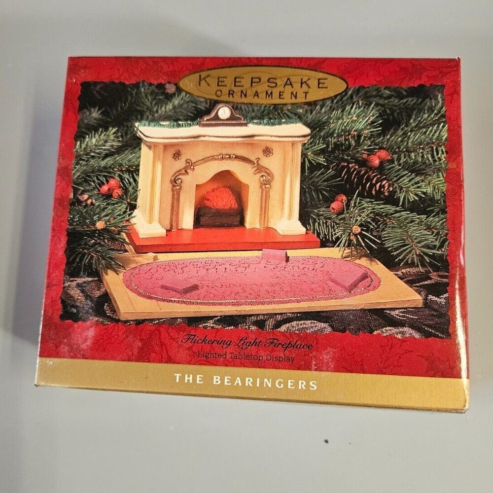 Vintage Bearingers Flickering Light Fireplace 1993 Hallmark Keepsake Ornament
